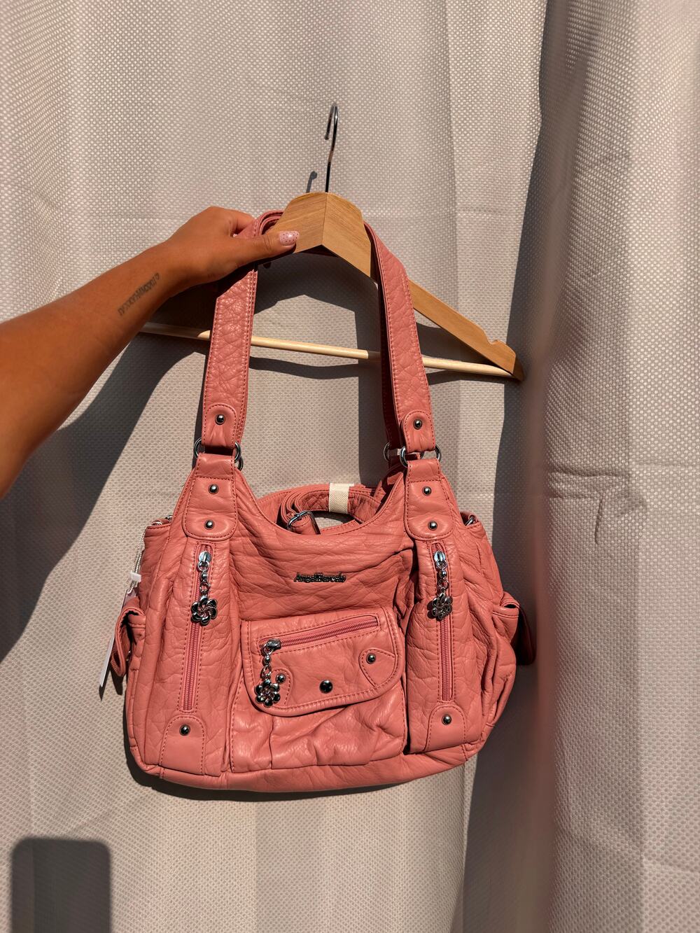 Angel Barcelo Coral Pink Y2K Slouchy Shoulder Bags